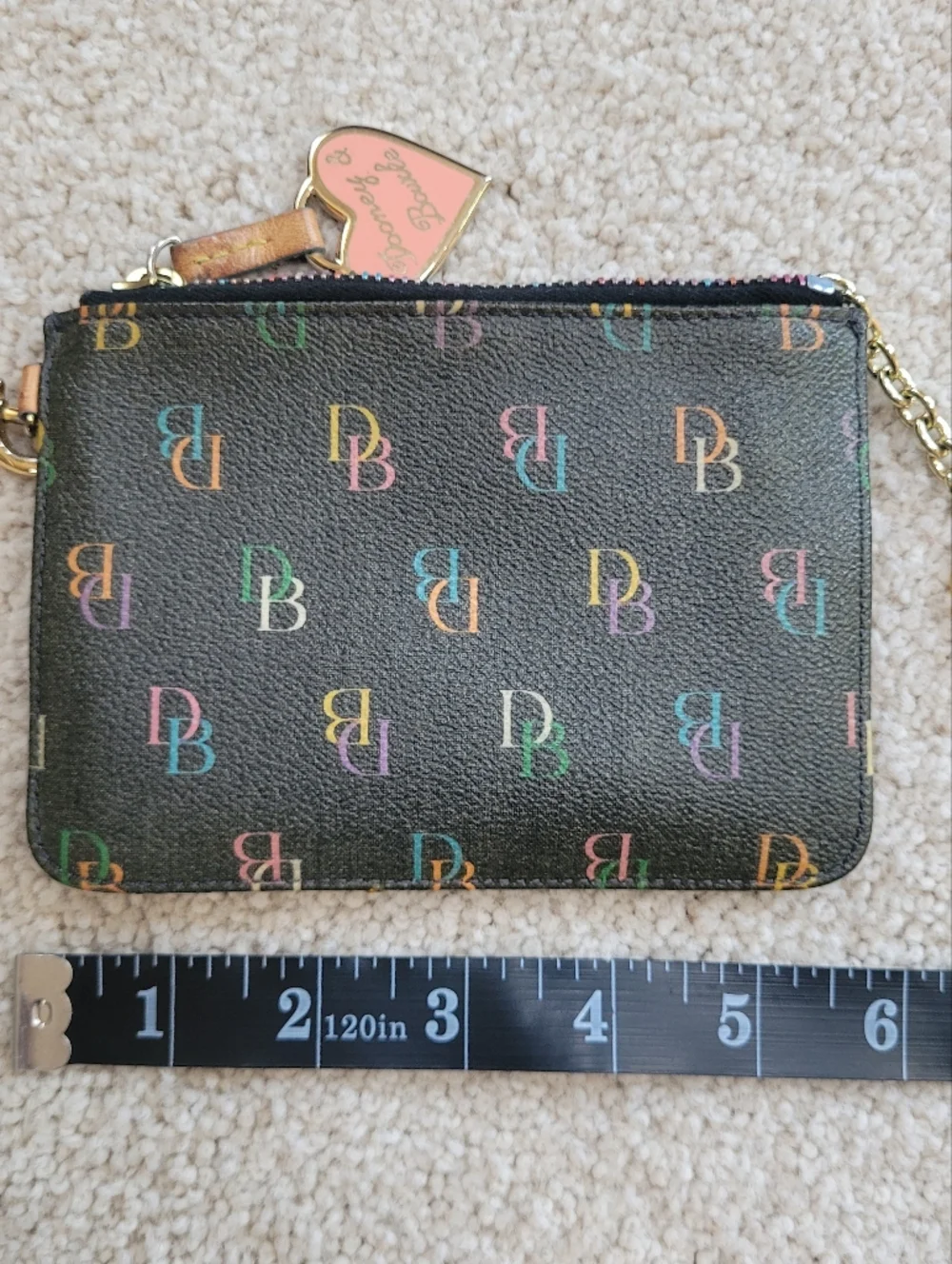 Dooney & Bourke Y2K Rainbow Monogram Satchel Coated Canvas Matching Wristlet - Picture 13 of 14